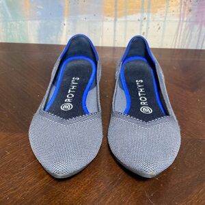 Rothy’s The Pointed Ballet Flats Slip on Lightweight Grey Blue Women’s 9